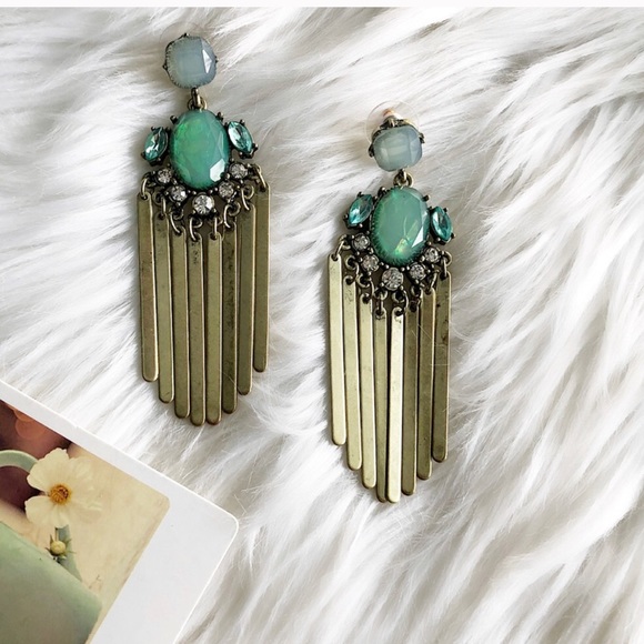 hwl boutique Jewelry - Golden Opal Statement Earrings